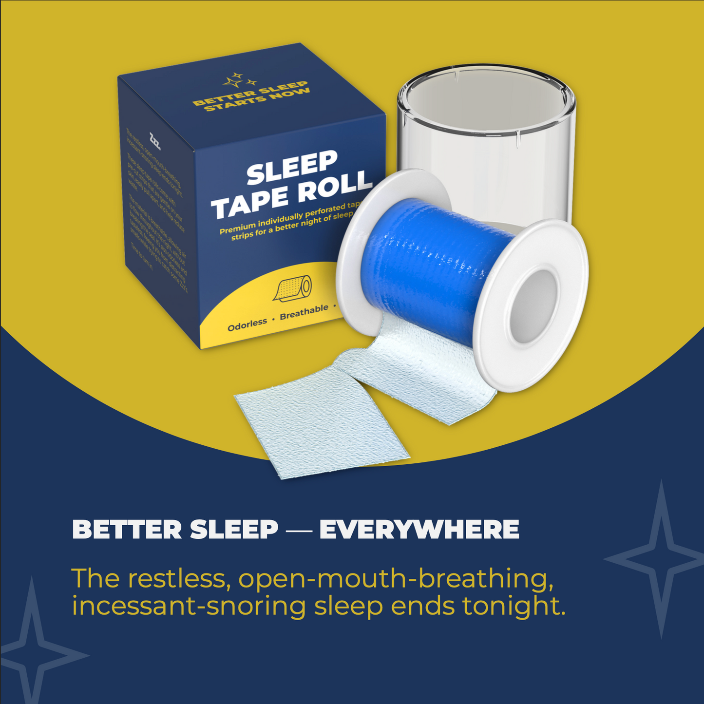 👉 Perforated Silicone Mouth Tape Roll – For Nose Breathing & Better Sleep (40 individual strips)