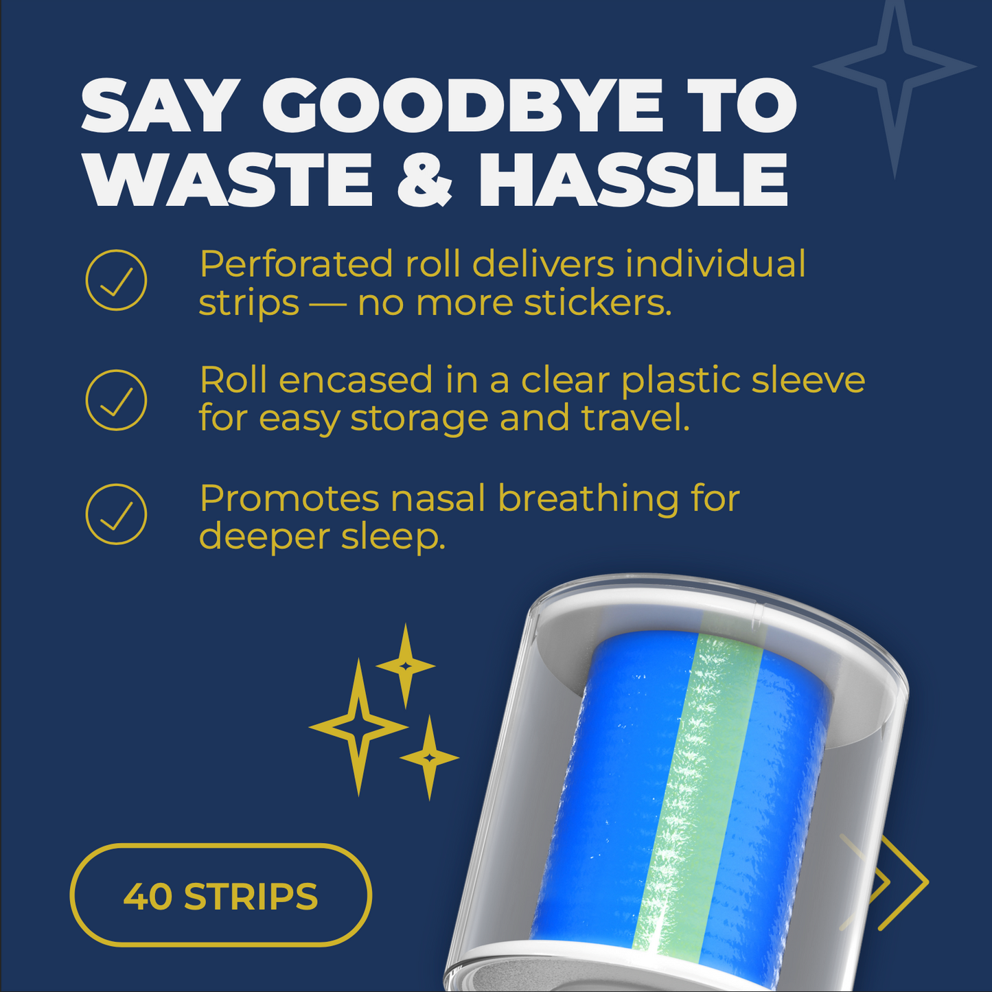 👉 Perforated Silicone Mouth Tape Roll – For Nose Breathing & Better Sleep (40 individual strips)