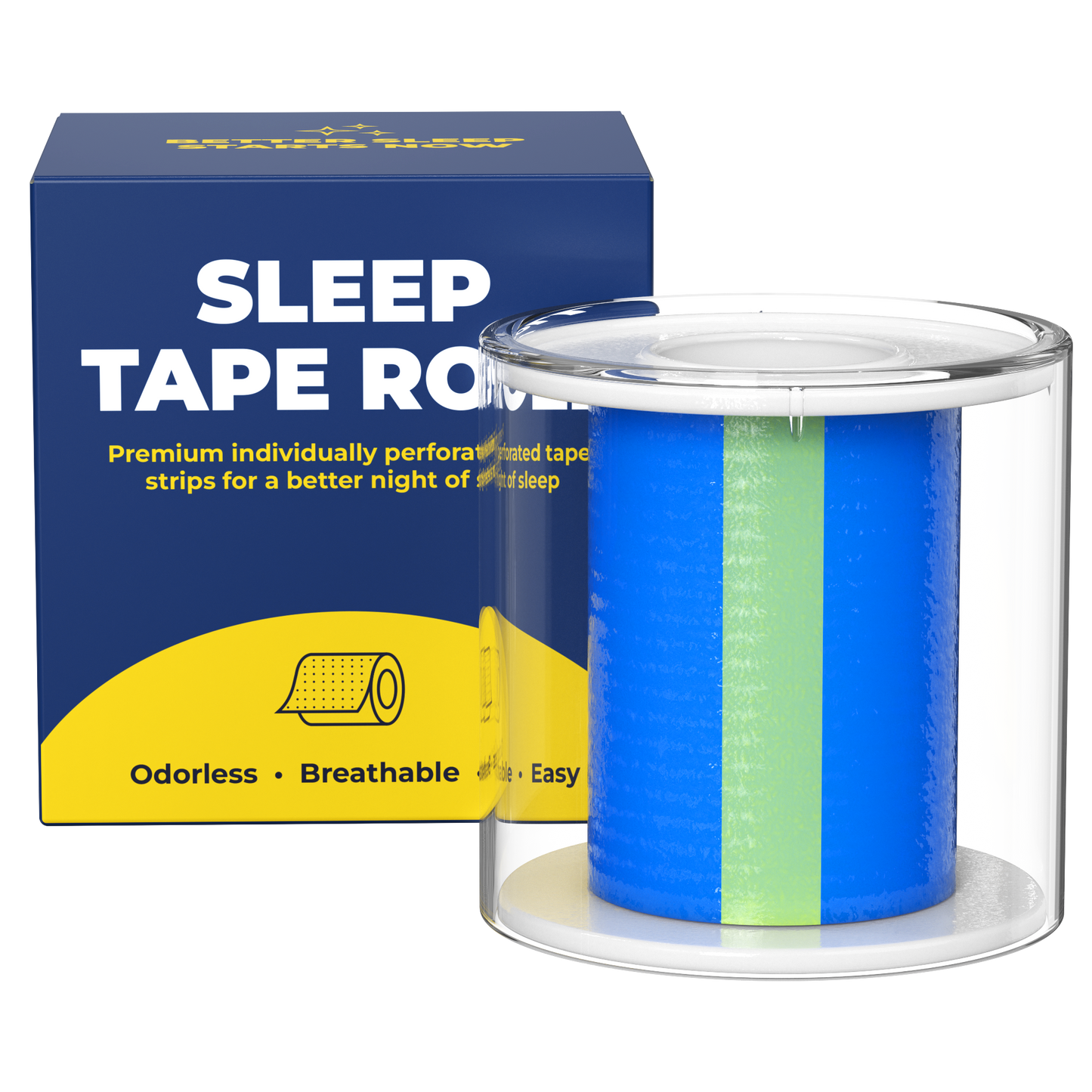 👉 Perforated Silicone Mouth Tape Roll – For Nose Breathing & Better Sleep (40 individual strips)