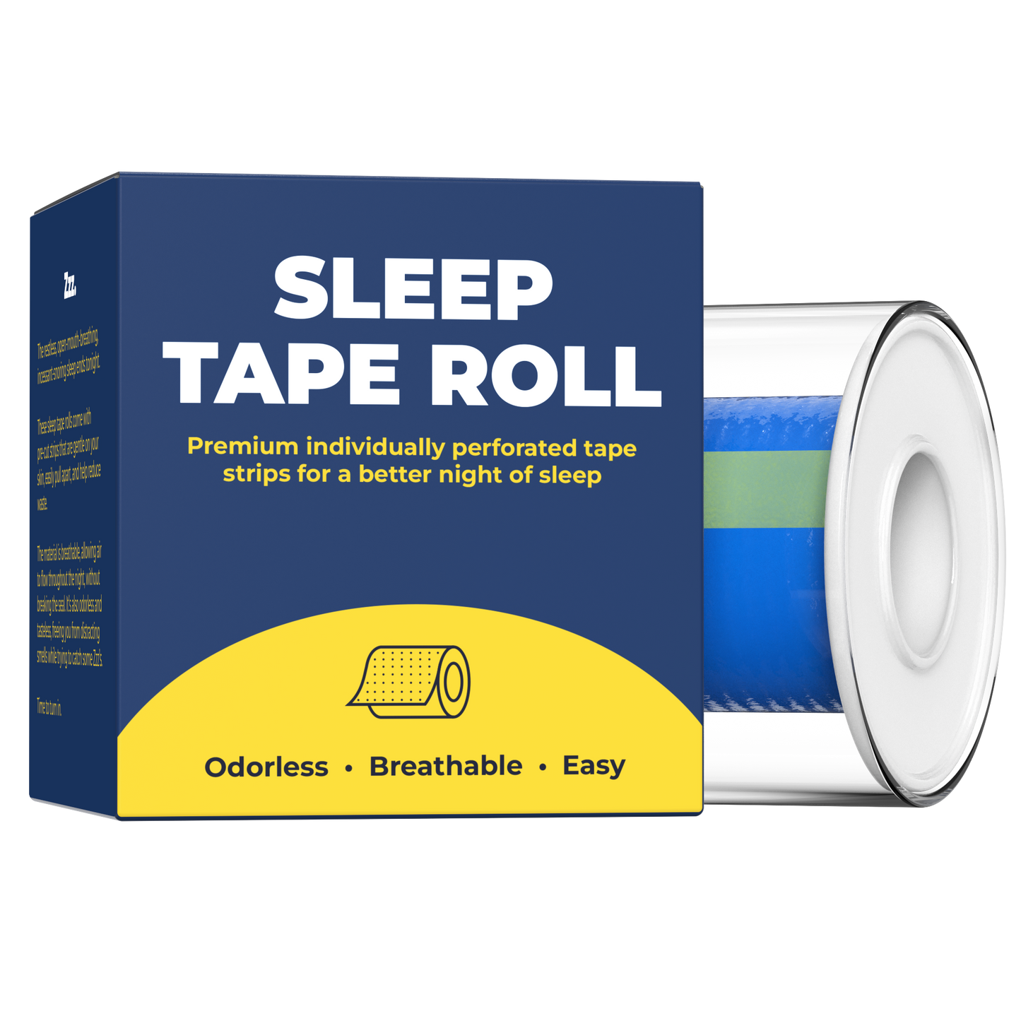 👉 Perforated Silicone Mouth Tape Roll – For Nose Breathing & Better Sleep (40 individual strips)